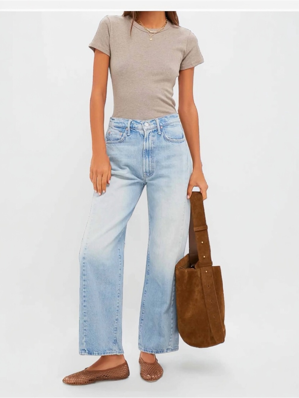 MOTHER Superior The Full Pipe Flood in Back Pedal Bowed Barrel Leg Jeans 33 - Picture 3 of 16